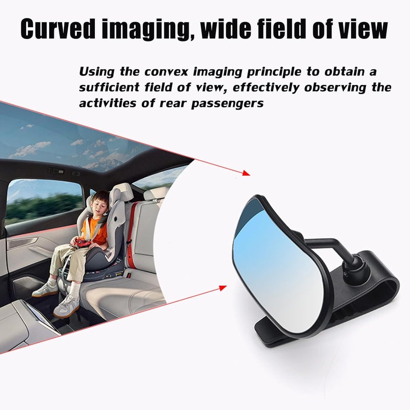 EOHMAK Car Rearview Mirror Rear View Mirrors for Baby 360 Adjustable Automotive Interior Mirrors Cars Mirror Rear Facing Kids Observing (Clip Base) - Image 5